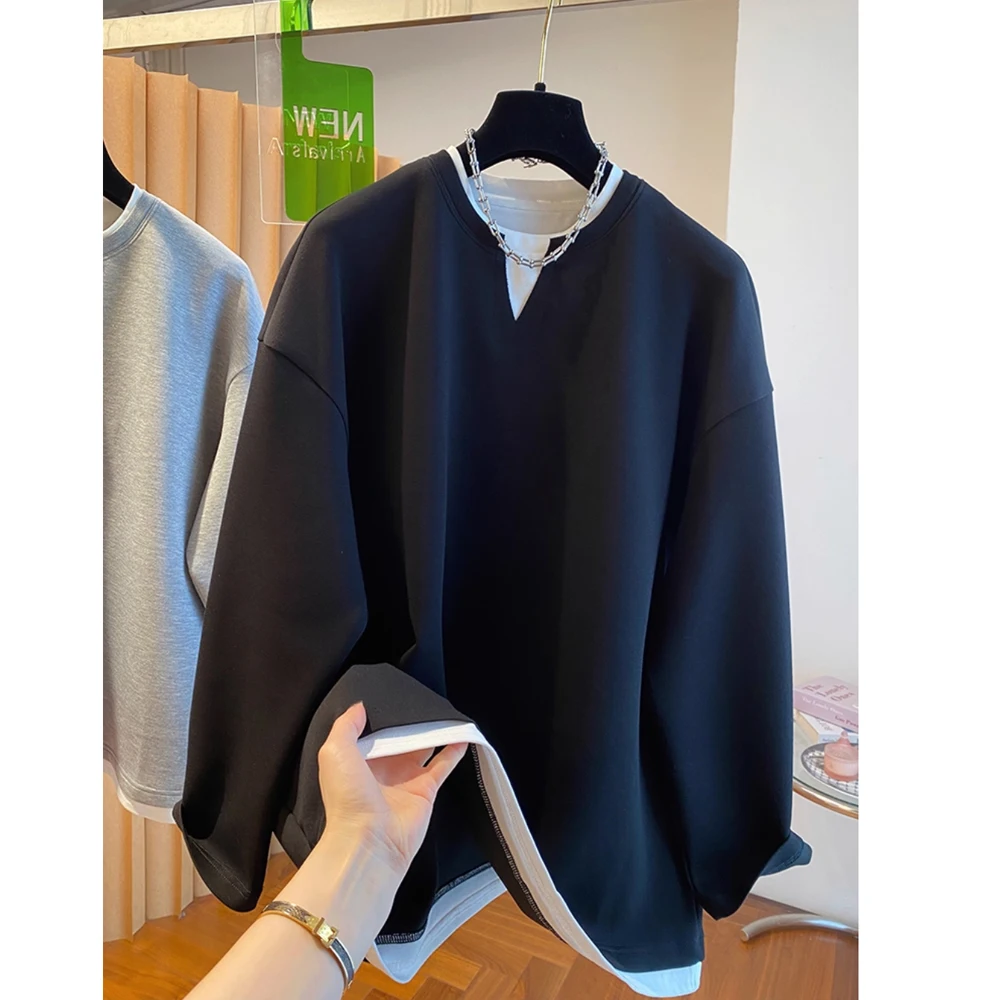 الخريف والشتاء المرأة السترة جولة الرقبة هوديي كسول نمط الربط تصميم فضفاض قمم طويلة الأكمام