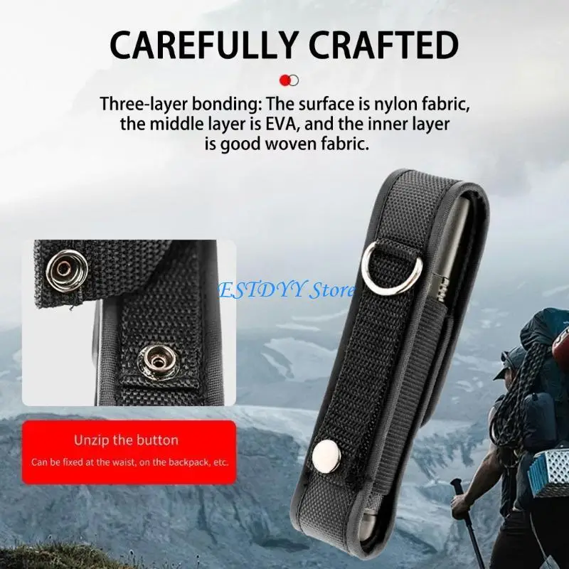 

G6DE Abrasion Resistant Flashlights Pouches With Mounting Rings For Backpacks Clip