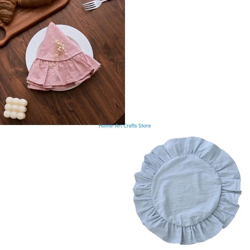 Y3NA Handcraft Pleated Round Placemat Preventing Slip Enhancing Formal Dining Experience for Restaurants and Residences