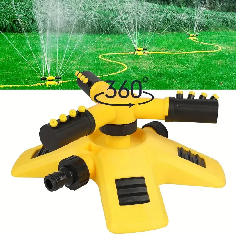 360 Degree Automatic Rotating Sprinkler Head for Nursery Irrigation, Three Pronged Sprinkler Series Sprinkler for Watering Plant