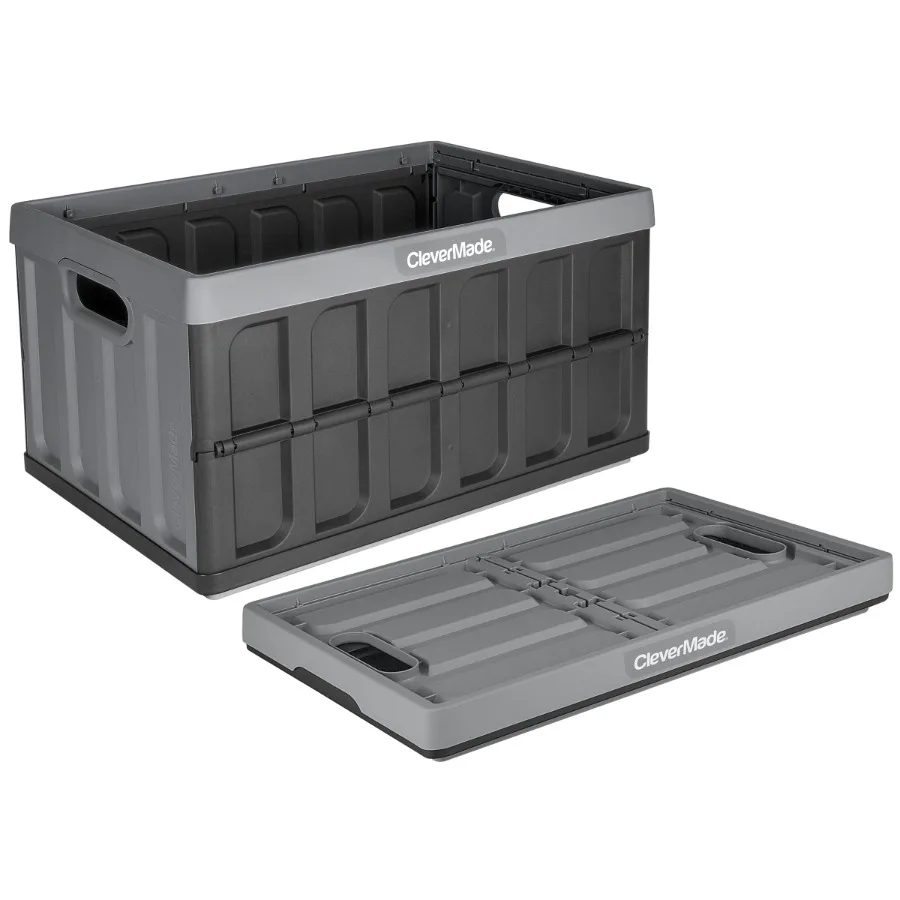 

Collapsible Storage Bin No Lid,46L, Stone, 1PK