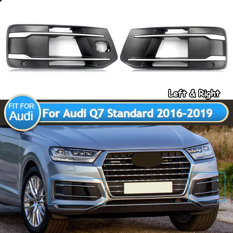 

For Audi Q7 Standard 2016-2019 Front Bumper Fog Light Grille Grill Covers Bezel car accessoires