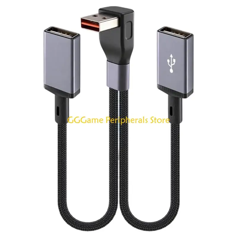 U55B Flexible Nylon USB to Type C/USB Splitter Cable 480Mbps Data Speed Fast Charging for Laptop Phone Tablet Accessories