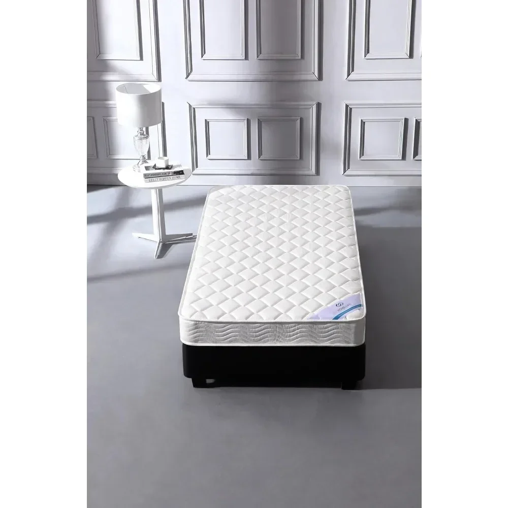 6 Inch Twin Mattress - Medium Firm Innerspring Support with Tight Top - Memory Foam & Polyester Cover – Lightweight - Easy Setup
