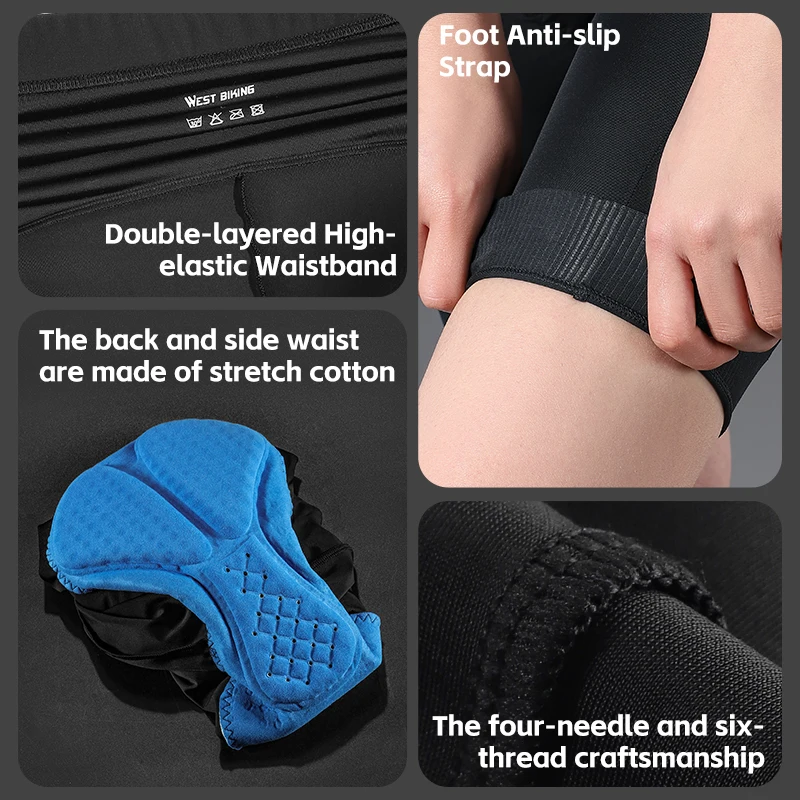 WEST BIKING Unisex Cycling Shorts Pro Bike Team Summer Cycling Short Tights Bicycle MTB Road Bike Trousers Bib Shorts 3D Gel Pad