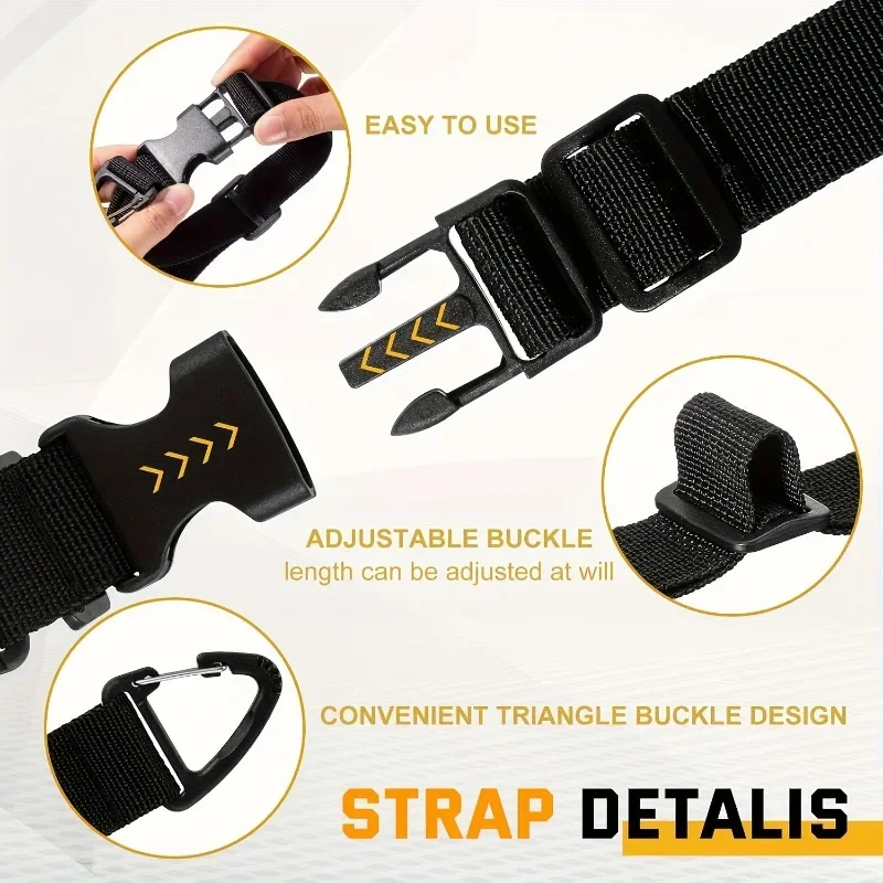 Verstellbarer Kabelhalter-Organizer mit Dreieck-Clips, Robuste Aufbewahrungsgurte für Garage, Werkstatt und Männer-Gadgets – Detail 2