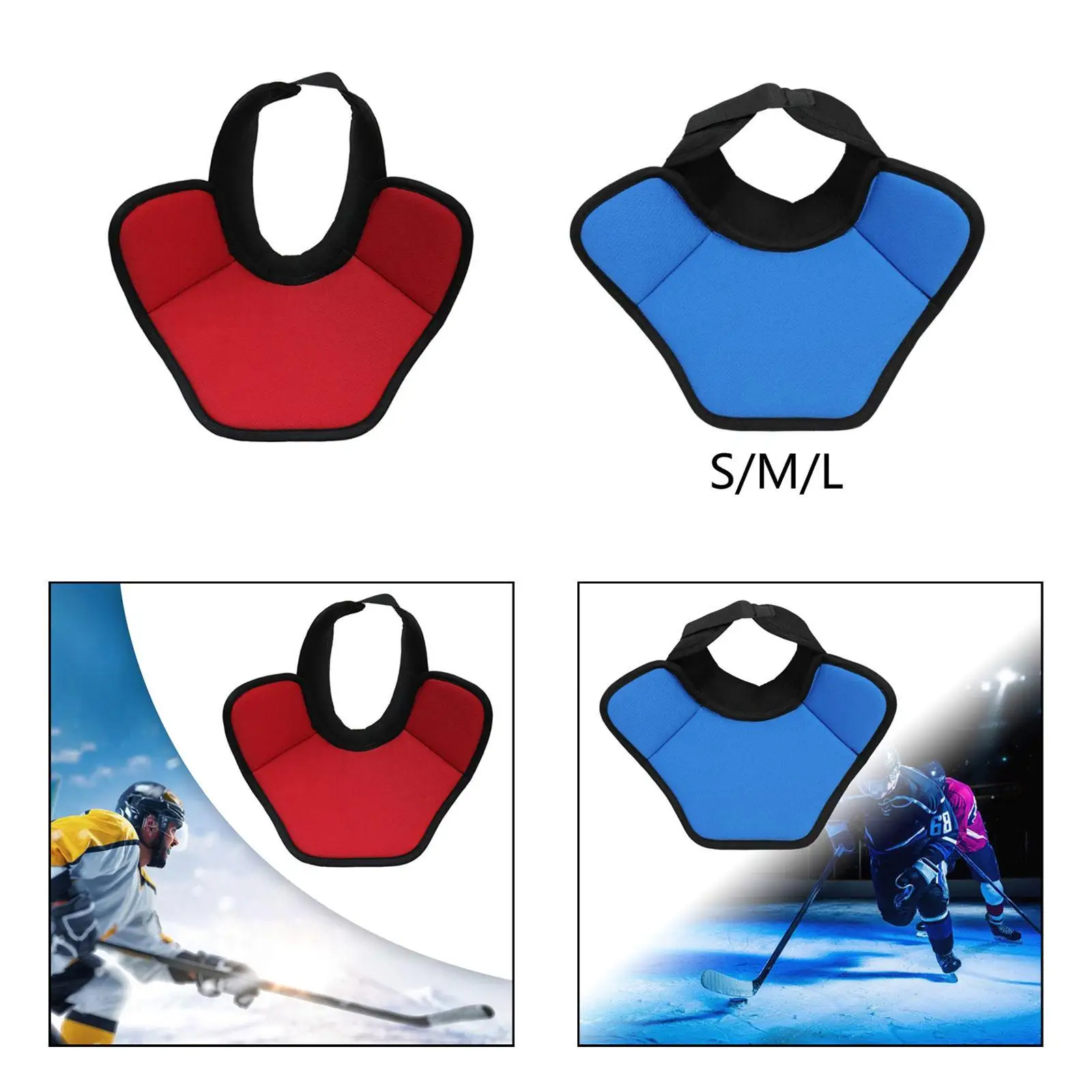 Hockey Neck Guard Collar Ice Hockey Protection Gear Adjustable Winter Neck Throat Guard for Senior Men Women Ringette Junior