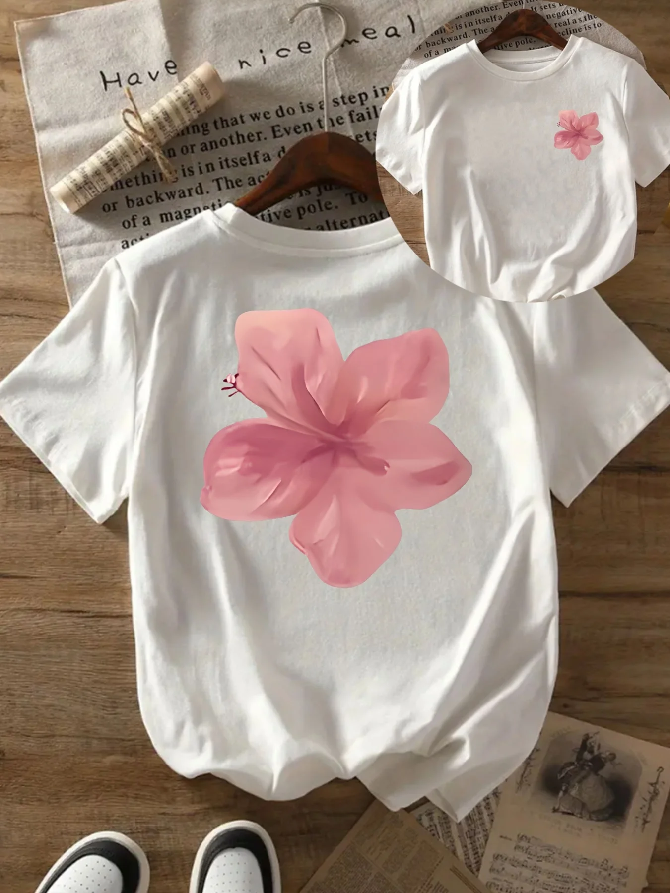 

Women'S Japanese-Inspired Cherry Blossom Print T-Shirt Harajuku Short Sleeve Casual Clothing Street Tops Tees Aesthetic Clothes