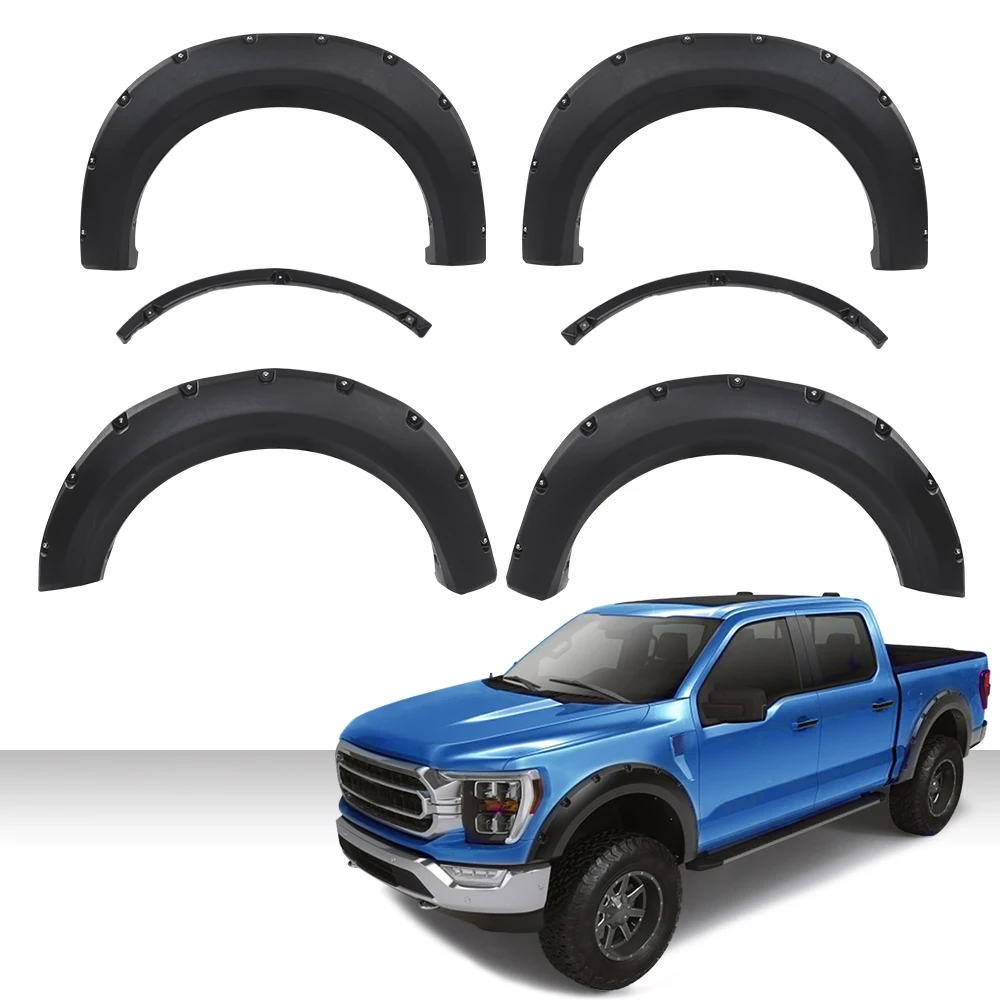 Fender Flares Fit For 2009-2014 Ford F150 F-150 Pocket Rivet Style Bolt on Wheel