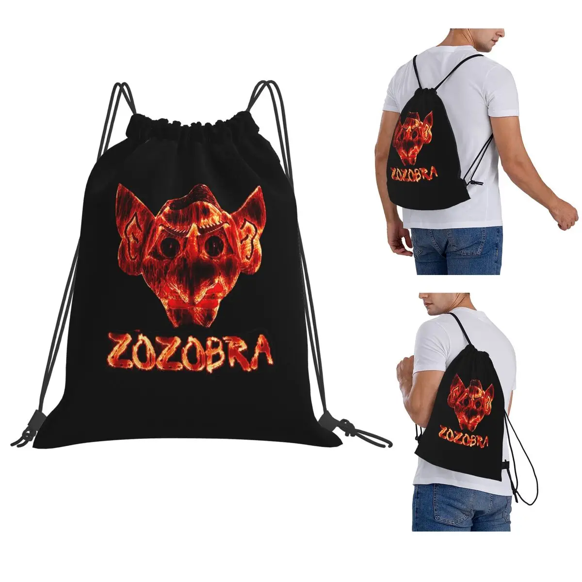 Zozobra Burning Art Backpacks Portable Drawstring Bundle Pocket Sports Bag Book Bags for Travel Students