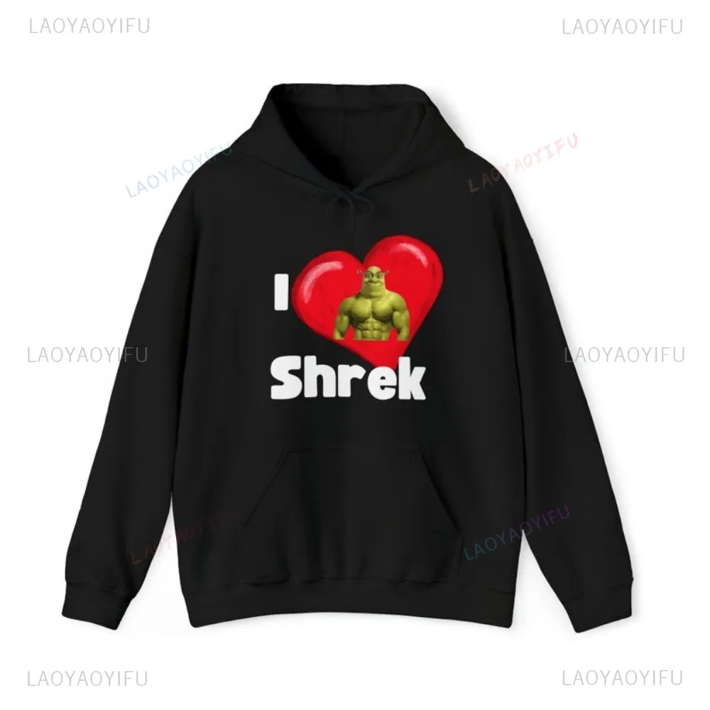 Shrek Hoodie Funny Shrek Hoodie Shrek Meme Tracksuit Pocket Adjustable Drawstring Fit Sweatshirt for Daily Wear Drop Shoulder