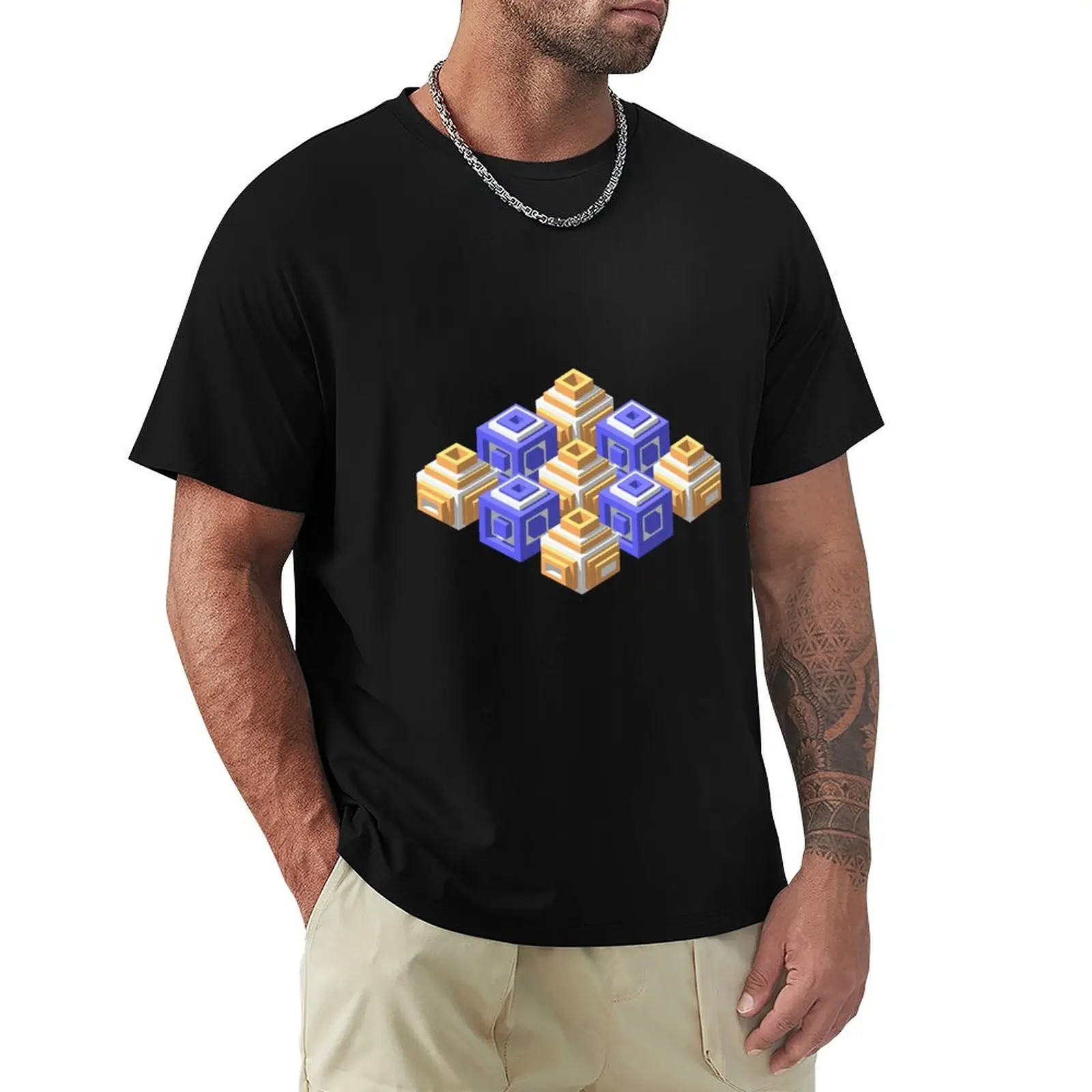 

Isometric - Cubes 3x3 - 0010 T-Shirt tops man clothes affliction shirts black t shirts for men
