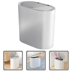 8L Lidded Trash Can Press Type Waste Bin Nordic Style Household Waste Basket Bin Home Kitchen Bathroom Wastebasket