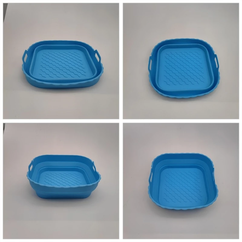 2ชิ้นซิลิโคนทอดอากาศสมุทรทอดอากาศซิลิโคนสมุทรสำหรับทอดอากาศถาดอบเตาอบนำมาใช้ใหม่สแควร์ทอดอากาศสมุทรA0NC