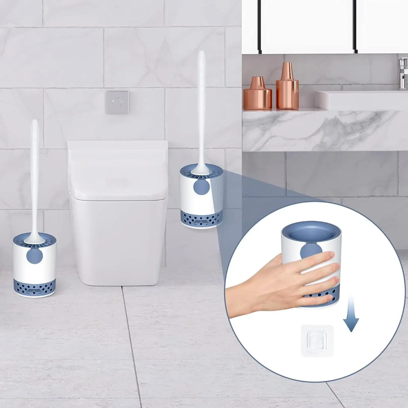 

Toilet Cleaner Brush Toilet Scrub Brush Bathroom Cleaner Set Cleaning Supplies Wall Mount For House Dorm Floor Restaurant Office