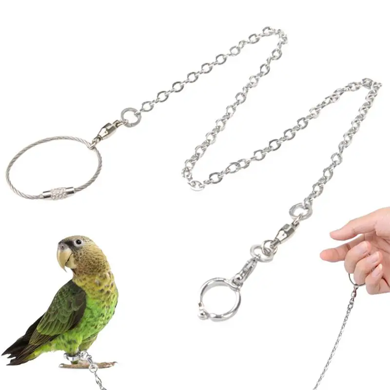 Pet Bird Anklet Indoor Bird Anti-Off Anklet Sparrow Traction Harness Stainless Steel Parrot Harness Leash Bird Training