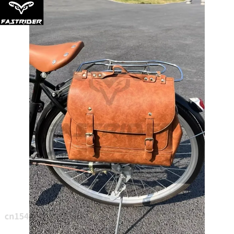 Retro Bicycle Saddle Bag Commuting Oil Wax Leather British Style Decorative Accessories Tail Seat Pannier Bag Hanging Bag