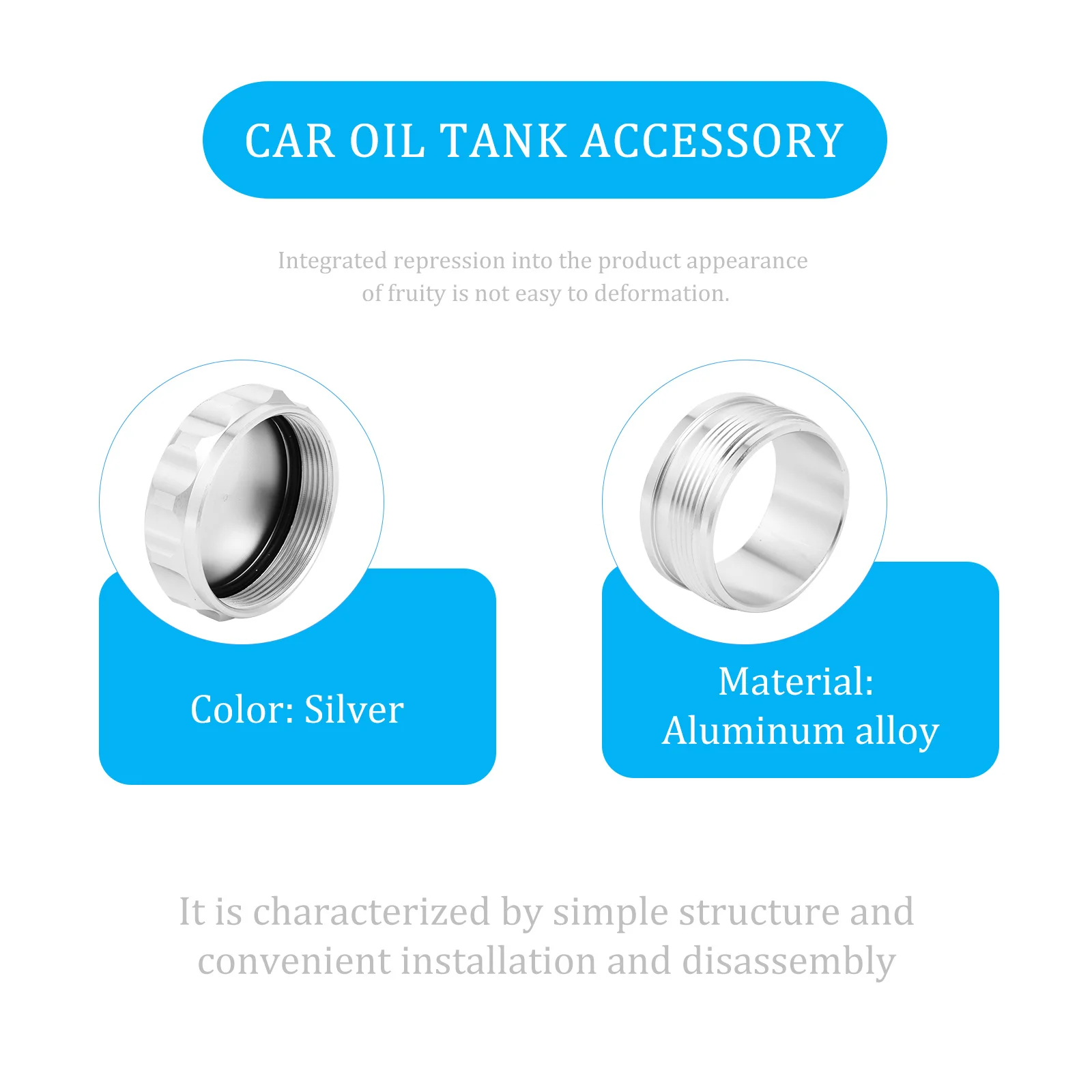 

1Pcs Oil Tank Cover Aluminum Alloy Corrosion Resistant Car Oil Tank Replacement Parts Cnc Machined Durable Accessory