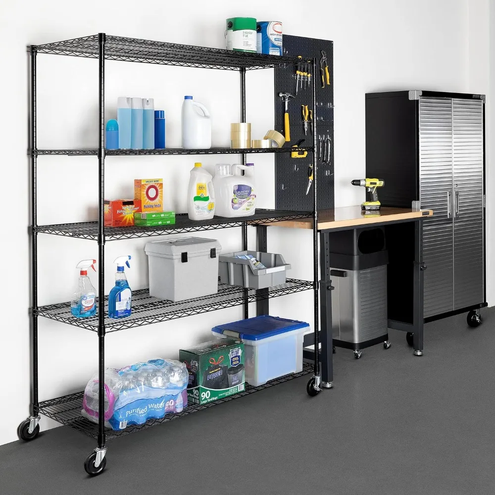 UltraDurable Heavy Duty NSF Solid Steel Wire Rack Storage Unit, Organizer for Garage, Warehouse, Office, Restaurant, Classroom