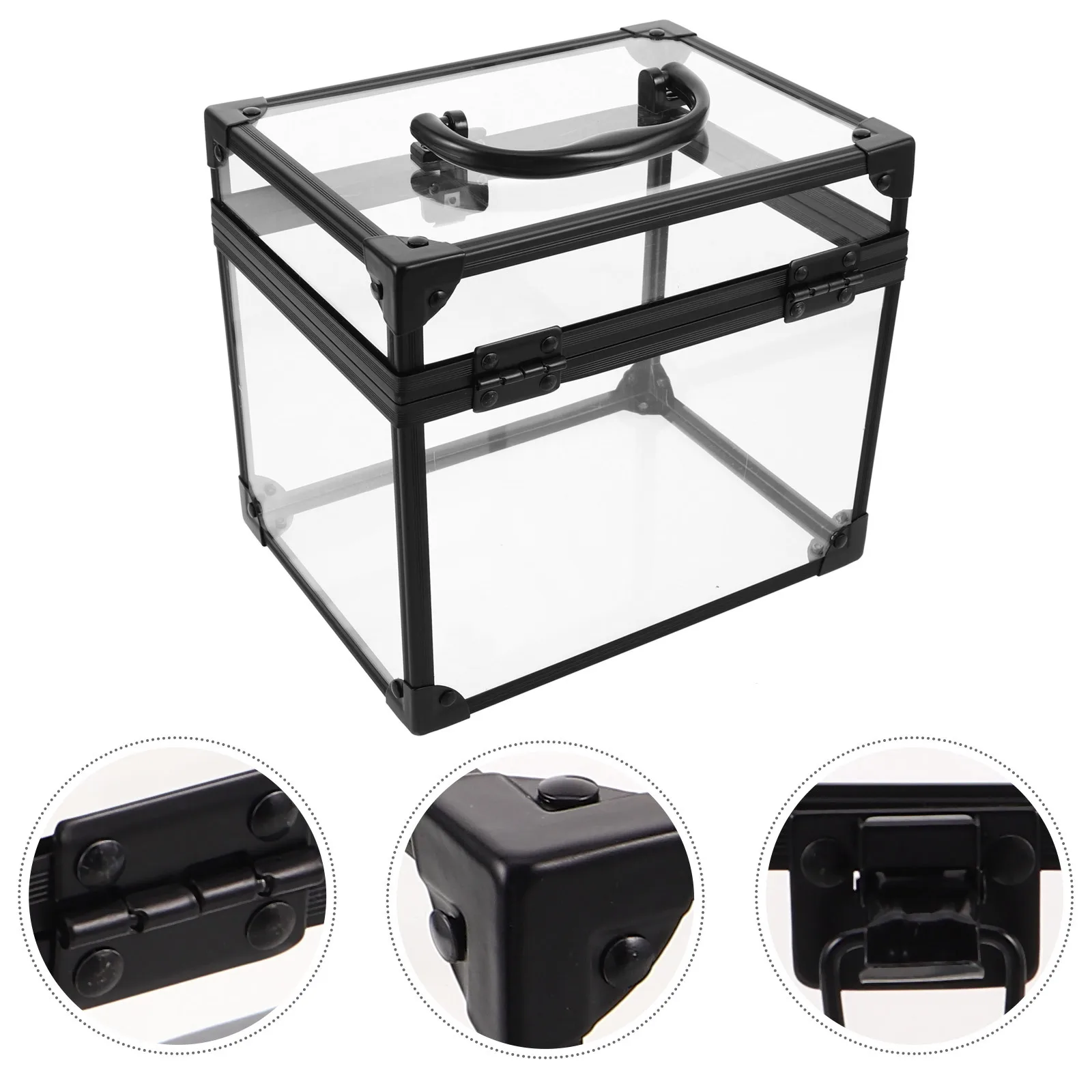 

Vinyl Record Storage Box Clear Acrylic Dustproof Organizer Portable Album Holder with Carry Handle for Home Vinyl Record Storage