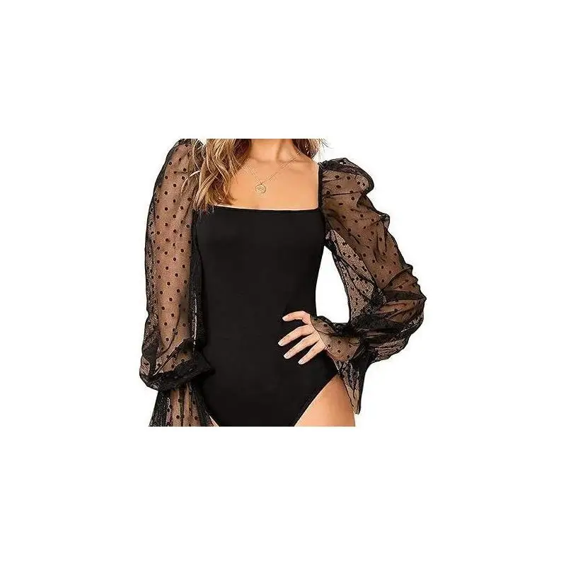 

Faionable Openwork Lace Bodysuit High Waist ort Pants Sle Hollow out Trim Ladies Suit Sexy Underwear Trendy Ensemble