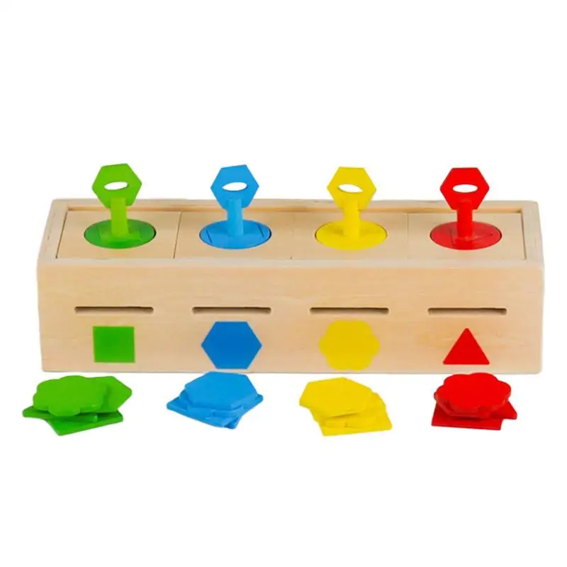 

Shape Sorter Wooden Toddler Educational Toy Color Shape Sorting Lock Box Developmental Sensory Game For Classroom Daycare