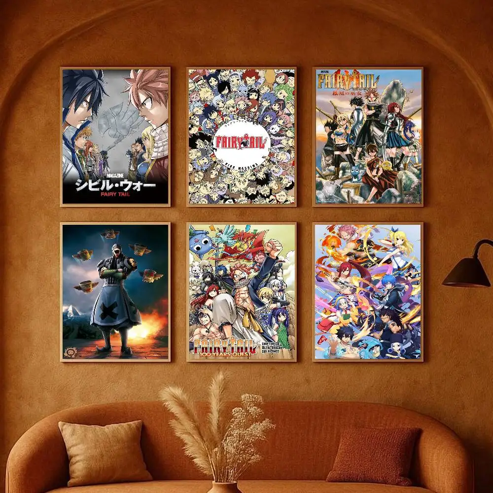 1 قطعة كاريكاتير أنيمي الجنية الذيل المشارك عالية الوضوح ملصق فني ذاتية اللصق مقاوم للماء ديكور المنزل لغرفة المعيشة #3