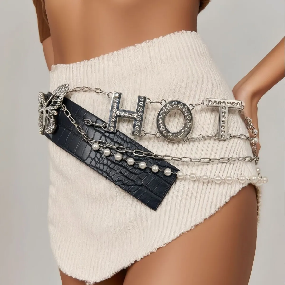 الأصلي حجر الراين D.I.A رسالة معدنية لامعة الماس حزام على شكل سلسلة الخصر ملحق Aliexpress رائجة البيع مصدر عبر الحدود #5