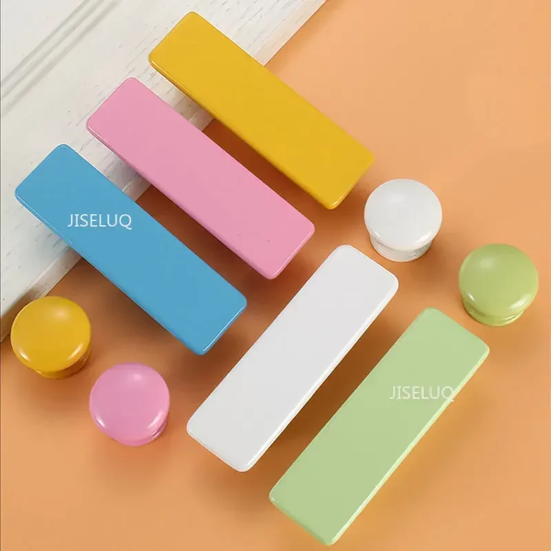 Modern Cabinet Pulls Solid Color Handle Door Drawer Handle Cabinet Knobs Candy Color Wood Handle Cute Baby Room