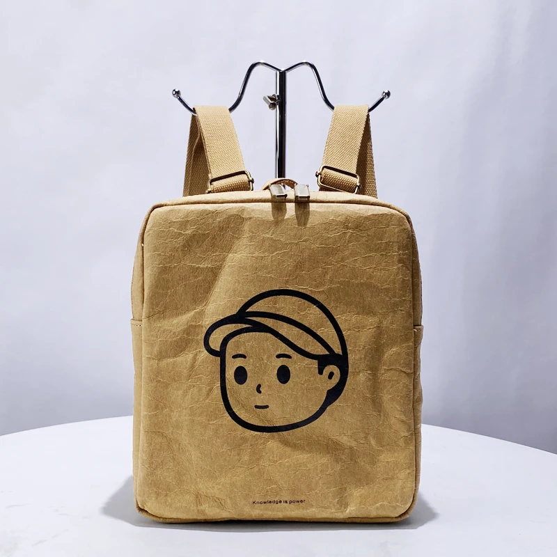 Japan Style Backpacks For Women Luxury Designer Handbag Purse 2024 New In Kraft Paper Letters Cartoon Avatar Top Handle Shoulder