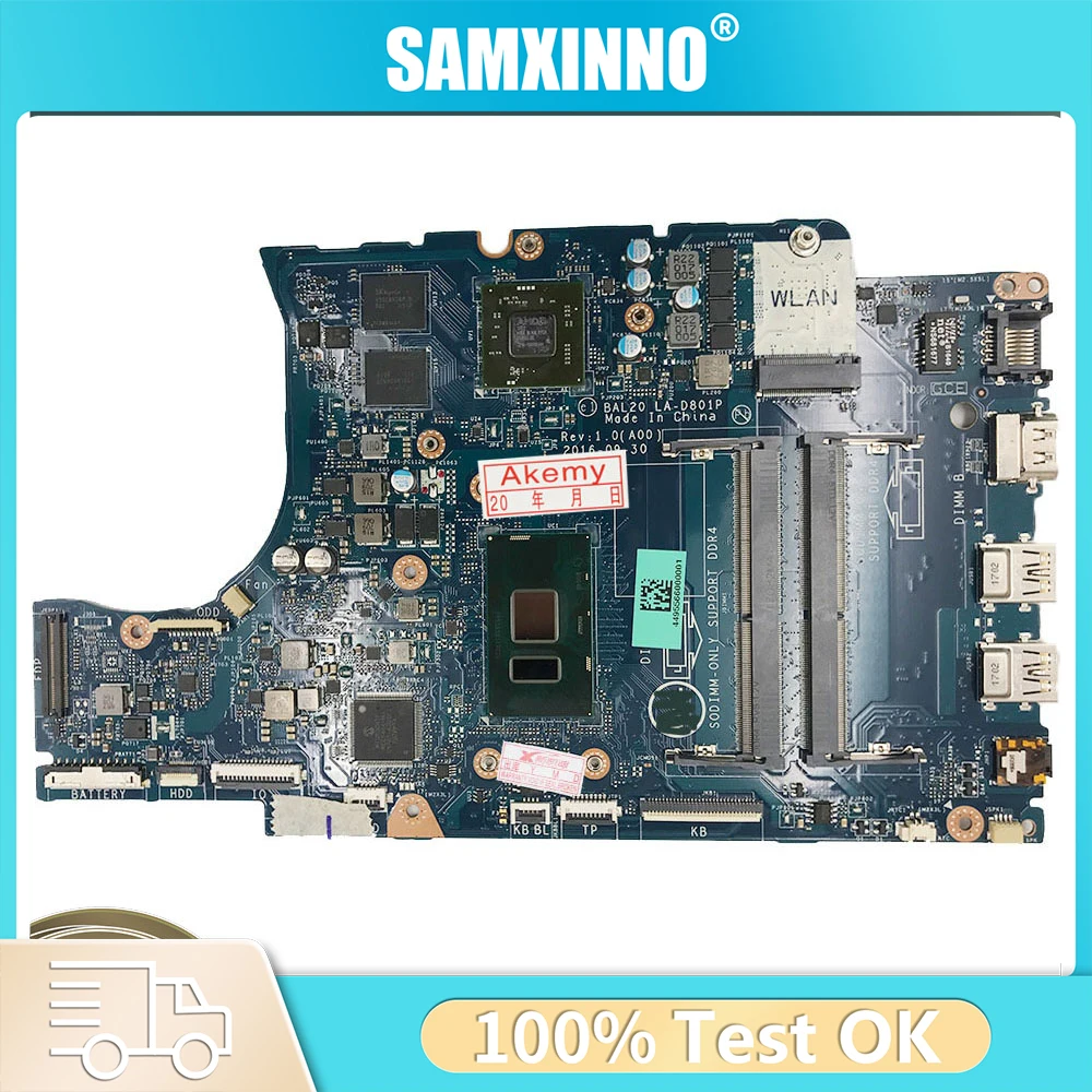 

For DELL Inspiron 15 5567 17 5767 Mainboard CN-0KFWK9 0KFWK9 BAL20 LA-D801P I5/I7-7500U+ R7 M440 4GB Laptop Motherboard