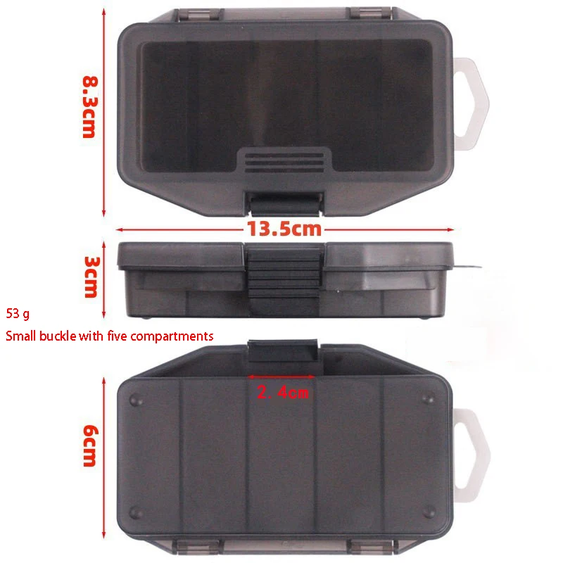 Gun Color Five Grid Box Fishing Gear Bait Glitter Storage Box Accessories Box Plastic Set Tool Box Lure Box image 6