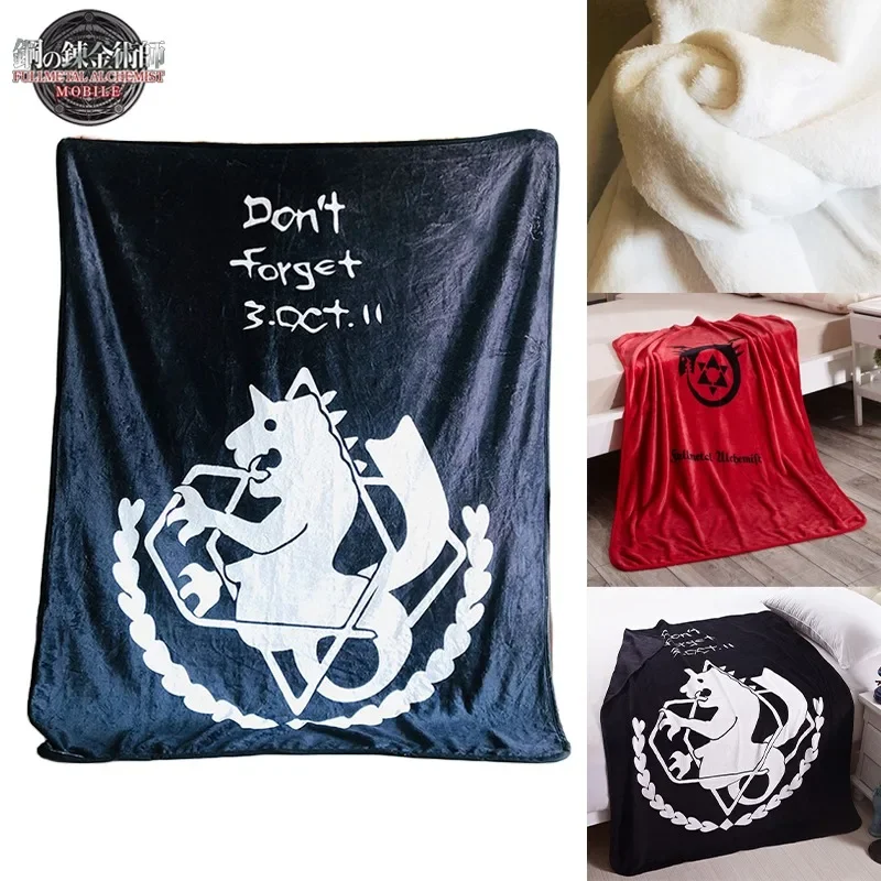 

Anime Fullmetal Alchemist Blanket for Home Sofa Office Sleeping Blankets Accessories 100x150CM 150x200CM Cartoon Plush Quilts
