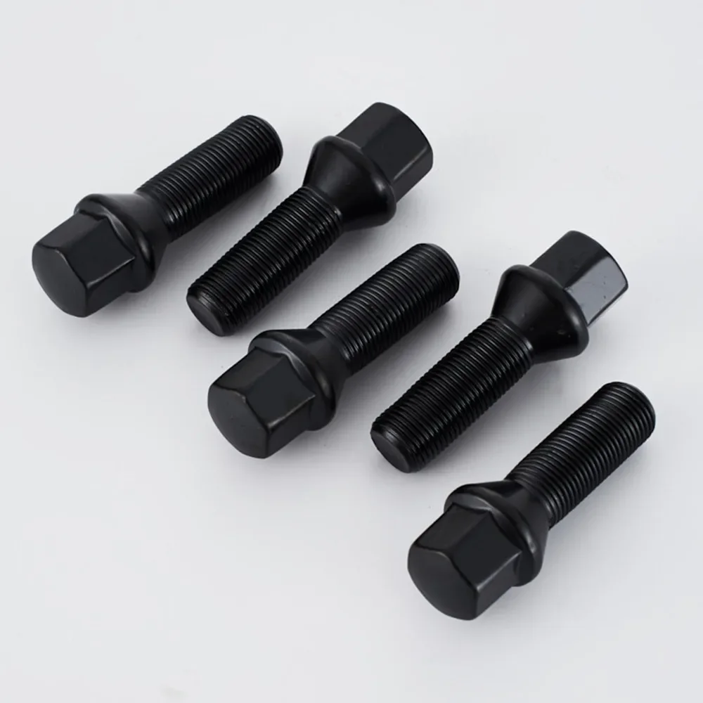 Black Wheel Bolts  m14x1.5  14x1.25 28mm/35mm/40mm/45mm  Shank Conical Seat Aftermarket ET Extended  Lug Studs