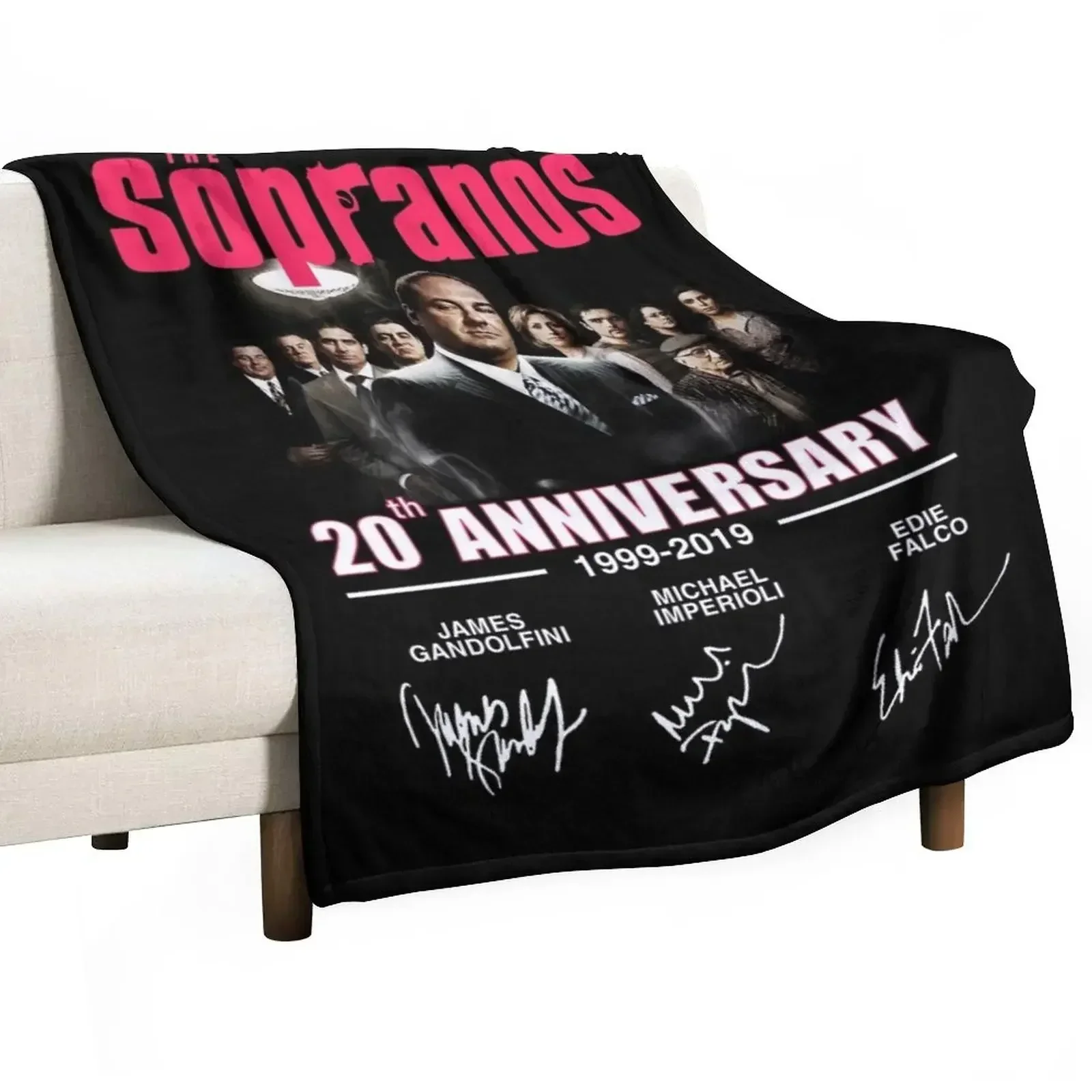

The Sopranos 20th Anniversary 1999-2019 Signatures Shirt Throw Blanket Decorative Beds Thins Polar Bed Blankets