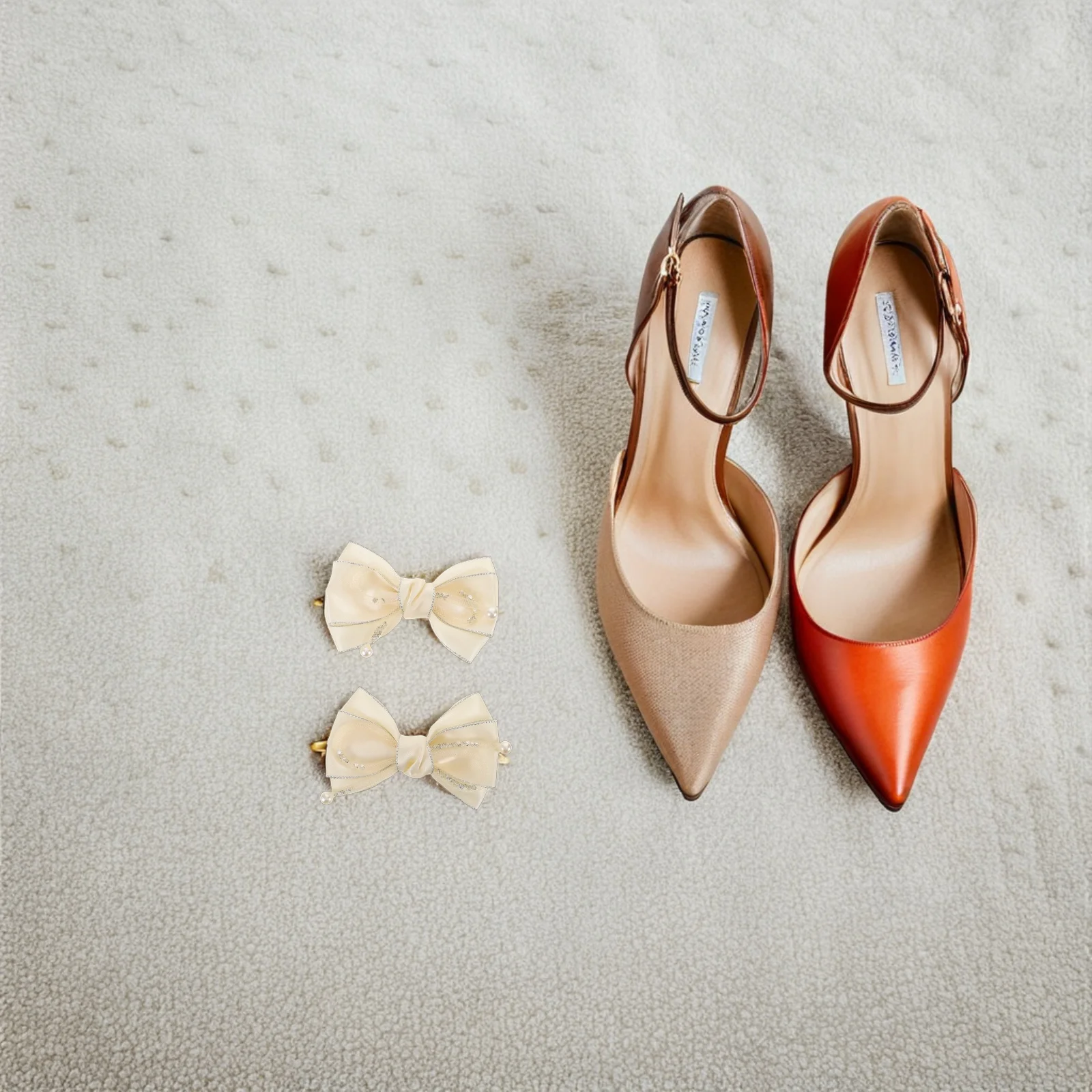 

1Pair Bowknot Shoe Clips Rhinestone Embellishments Detachable Flower Charms for High Heels Flats Shoe Decoration Accessories