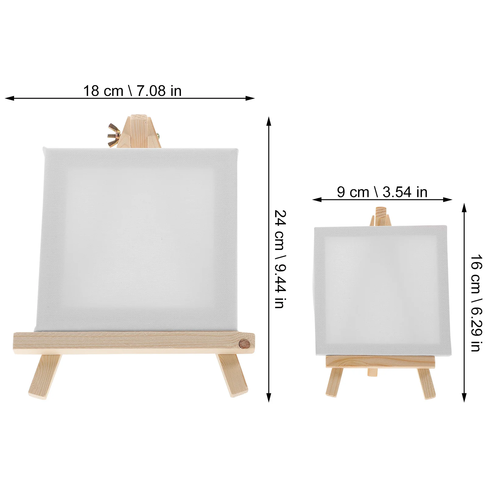 مجموعة حامل رسم صغير مكونة من قطعتين تتضمن حامل رسم خشبي خفيف الوزن من قماش اللوحة للاستخدام في عرض الديكور الفني #3