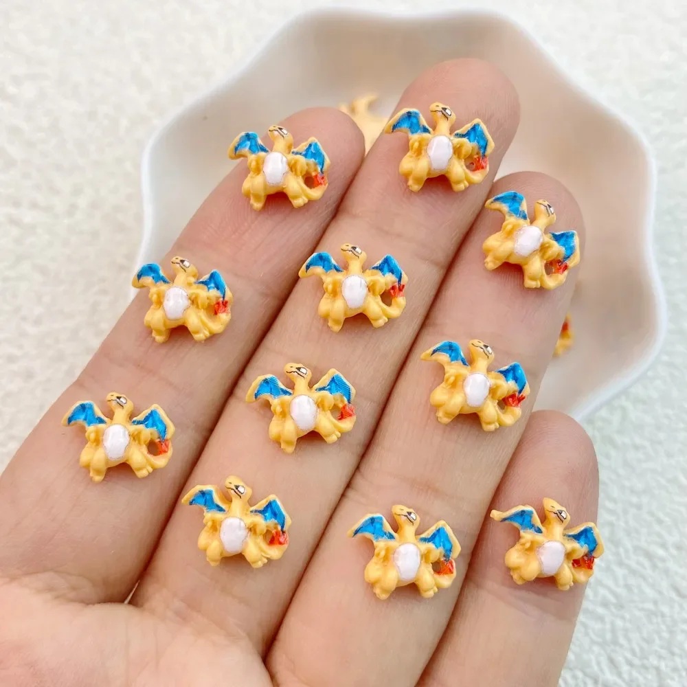 30Pcs Nail Art Resin Cartoon Fiery Dragon Designer Charms Rhinestones DIY Craft For Nail 3D Decorations Jewelry