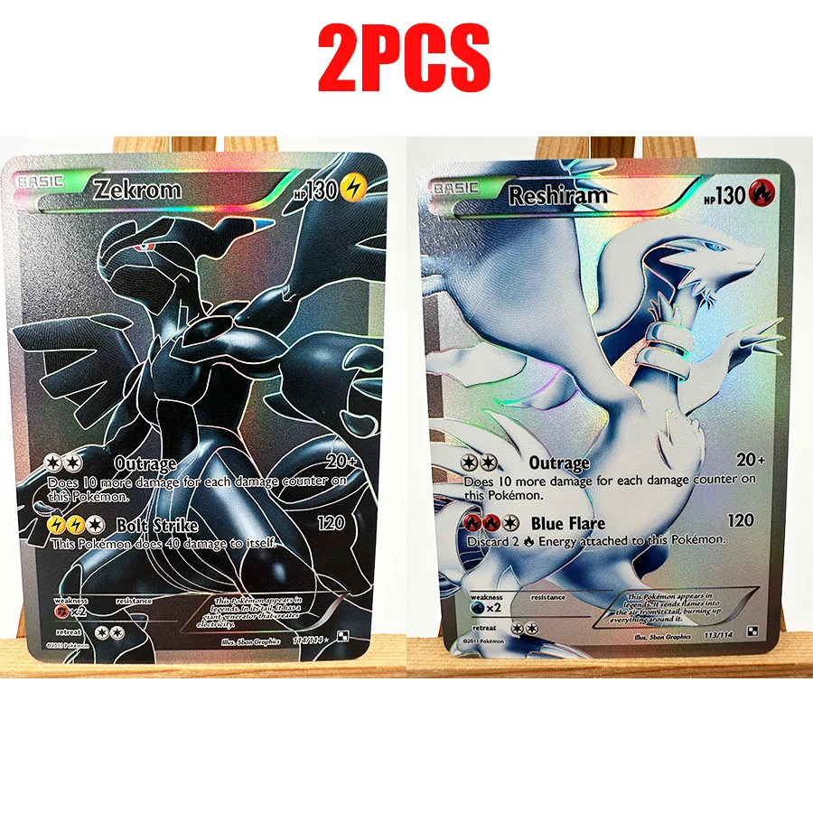PTCG WHT BLK Victini Zekrom Reshiram Hida Englisch Spielzeug Hobbies Hobby Sammlerstücke Spielesammlung Anime-Karten