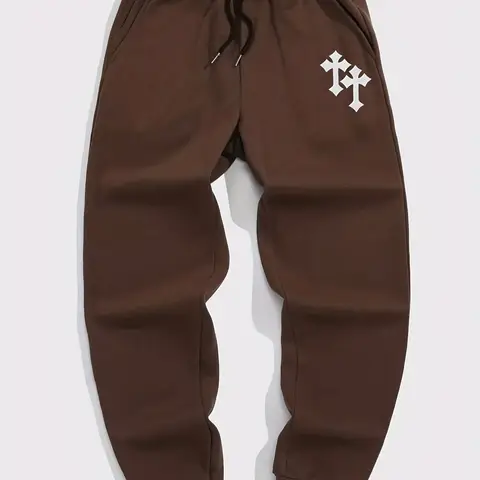 Harajuku hiphop-byxor tryckt mönster smala män år 2000 gotisk fritid mode sport gatukläder par mjukisbyxor 10 best sales kromhjärtade jeans - №6