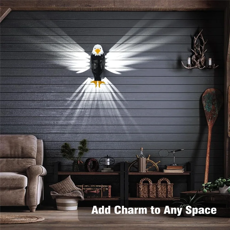 

Bald Eagle Wall Light Night Light Wall Mounted Eagle Lamp For Bedroom, Living Room, Hallway Operated Eagle Light