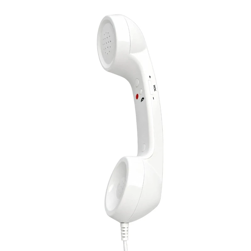 Corded Phone Handset with C Connector, Sound Adjustment, Answer and End Controls for Calls and Online Meetings Earpiece 896C