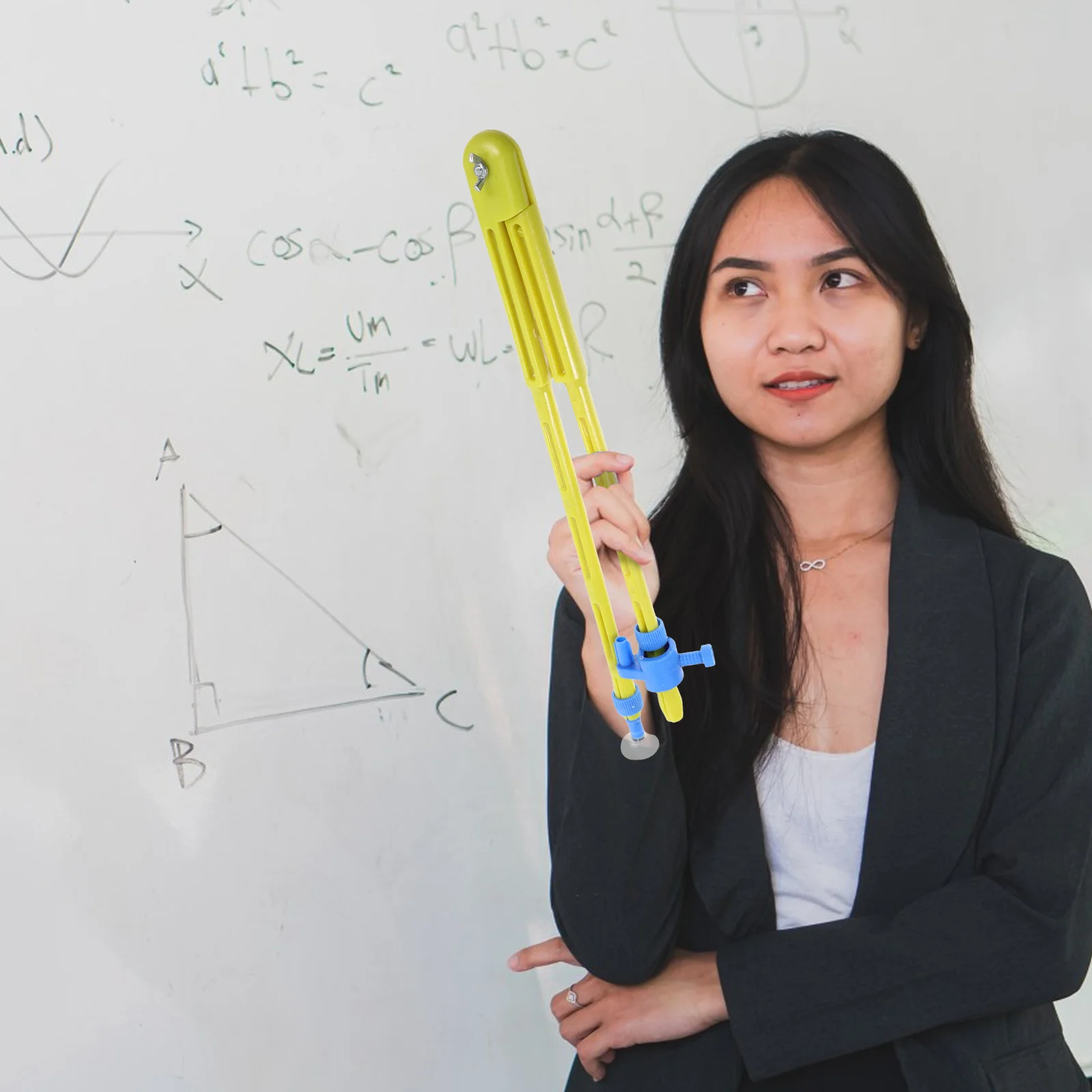 Grande bussola didattica per la geometria, matematica, disegno, lavagna, lavagna, dimostrativa in classe, strumento di disegno preciso