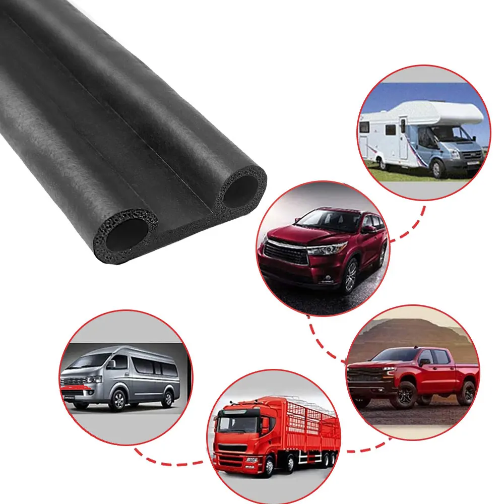 1.5m Universal Truck Tailgate Seal Strip Auto Rubber Filler Double Bulb Shape Weather Stripping Waterproof Sealing Strips