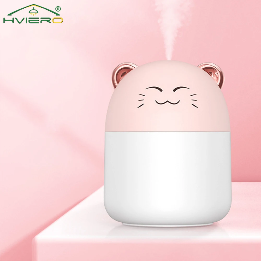 

Smile Cat Humidifier DC 5V Office Small USB Home Desktop Atomizer Car Naughty Tiger 250 Ml Cute Toon Aromatherapy Night Lights