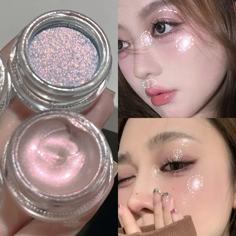 Gel resaltador monocromático, sombra de ojos, ilumina la polarización, polvo de hadas, brillo, luz de agua, contorno, cara, cuerpo, maquillaje de ojos