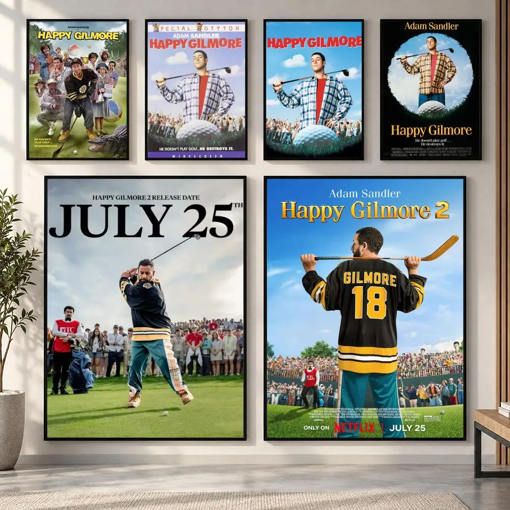 Hot movie Happy Gilmore 2 Poster HD art sticky wall waterproof home living room bedroom bar aesthetic decoration