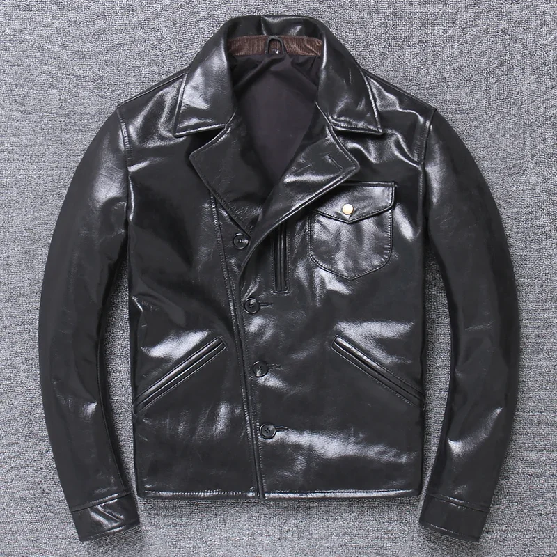 AYUNSUE 本革ジャケット男性ショート本物の牛革コート春秋オートバイメンズレザージャケット Casaco 1810 YY1363