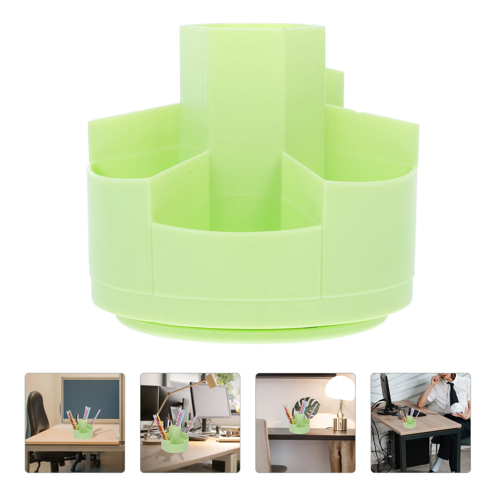

Plastic Rotating Pen Holder 360 Degree Rotation Makeup Brush Desktop Organizer Multifunctional Stationery Pencil Holder