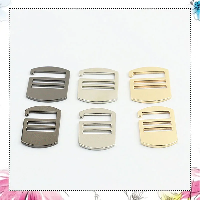 

50pcs 20/25mm Metal Tri-Glide Flat Buckle Webbing Strap Adjust Hook Clasp DIY Bag Ring Slider Clasp Belt Buckle Accessory wholes